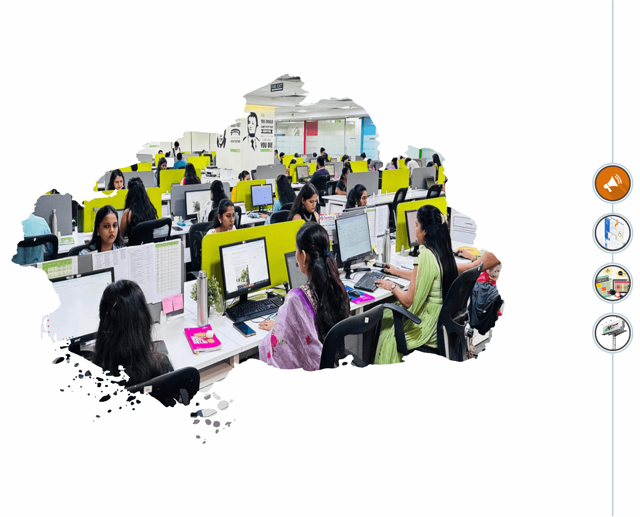 The CHANAKYA contact centre floor in operation